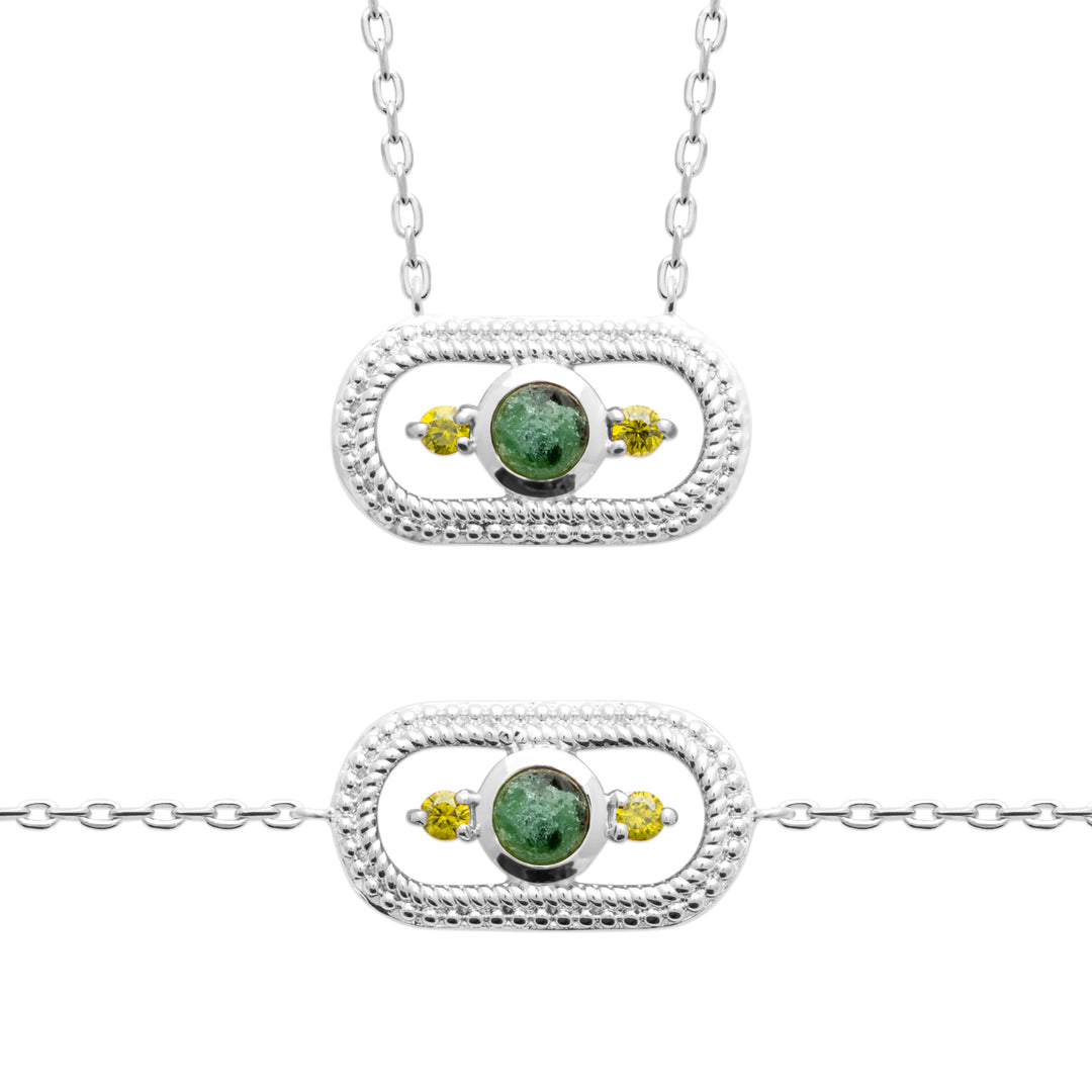 Collier AURA JADE- Argent 925/000 &amp; Jaspe